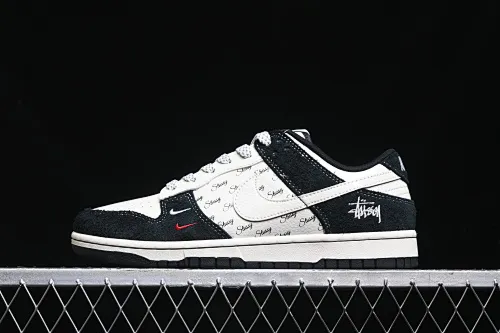 All categories Nk SB Dunk Series Nk SB Dunk Low High-end customized low-top sneakers Nk SB Dunk Low Stusi joint-black and white double hook Anniversary high-end customized low-top casual sneakers XY1688-017